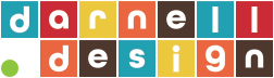 darnell.design logo made of colorful squares